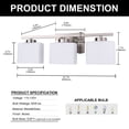 thumbnail image 4 of Briignite 3-Light Bathroom Light Fixture with Milk Glass Shades, Modern Stylish Vanity Lighting Fixtures for Bathroom, Chrome and White, 4 of 6