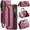Winered, variant on TECH CIRCLE for Samsung Galaxy S24 FE Wallet Case with Zipper Card Holder & Crossbody Lanyard Strap & Wrist Strap, RFID Blocking PU Leather Magnetic Flip Handbag Purse Cover,Purple