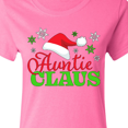 thumbnail image 4 of Inktastic Auntie Claus with Christmas Santa Hat and Snowflakes Women's T-Shirt, 4 of 5