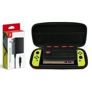 Nintendo Switch AC Adapter and Bonus Ematic 8-Game Cart Slot Travel Carrying Case and Screen Protector