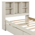 thumbnail image 5 of Miniyam Twin Size Bed with Built-in USB Port, Bookcase, Drawers for Kids and Teens, White, 5 of 7