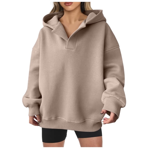XINXIAOO Womens Hoodies Long Sleeve Hoodie Womens Pullover Sweatshirts Soft Hoodie Khaki Sweatshirts for Women Womens Fall Jackets Women's Clothing