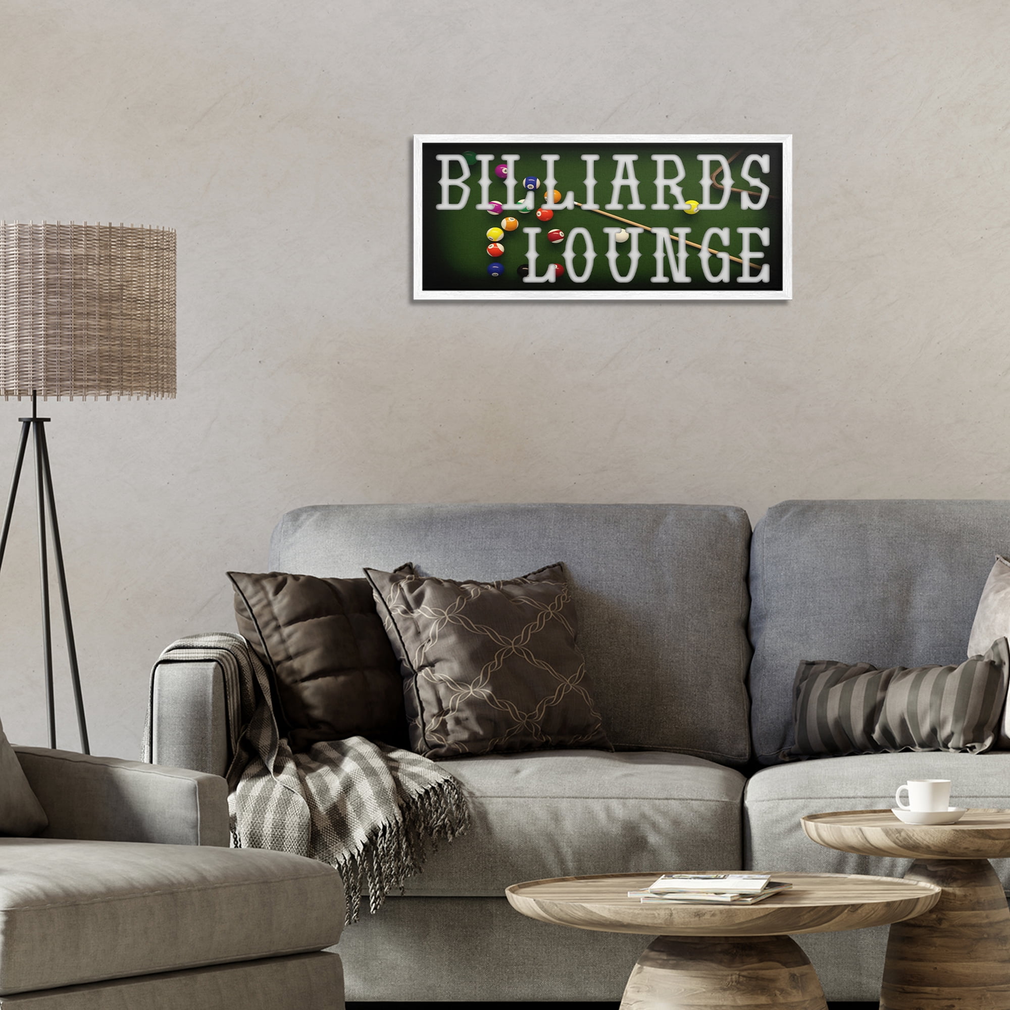 Stupell Industries Billiards Lounge Recreation White Framed Giclee Art, design by Marcus Prime