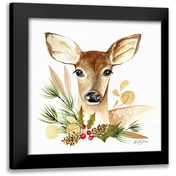 Talent, Kelley 15x15 Black Modern Framed Museum Art Print Titled - Christmas Fawn