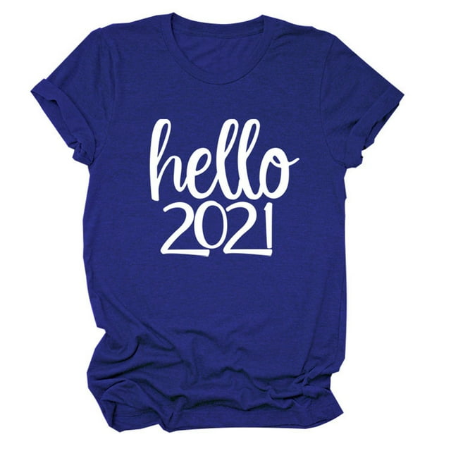 Hauts d'Été pour Femmes Grande Taille Hauts pour Femmes 2021 Col Rond Manches Courtes T-Shirt à Imprimé de Lettres Blouse Décontractée Basique T-Shirt à Col en V Femme en Liquidation