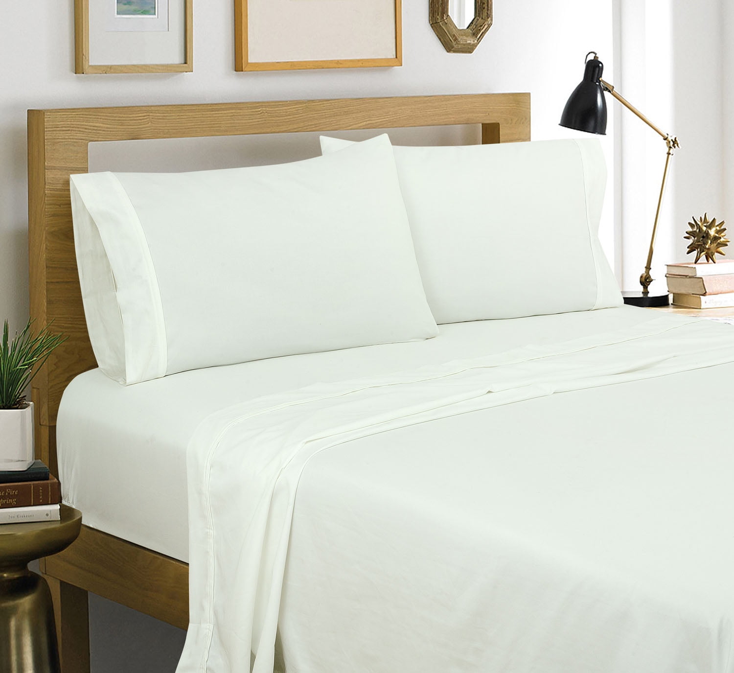 Royale Linens White 400 Thread Count Performance Twin Sheet Set