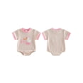 thumbnail image 2 of BemeyourBBs Newborn Baby Girl Silly Goose Outfit Infant Baby Girl Summer Clothes Waffled Bubble Romper Letter Goose Embroidery Short Sleeve Bodysuit Playsuit Jumpsuit, 2 of 9