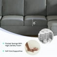 thumbnail image 5 of Sectional Sofa, 138" Modern L Shaped Couch 6 Seat Comfy Velvet Fabric Sofa with Convertible Chaise Lounge, Freely Combinable Indoor Furniture for Living Room, Apartment, Office, Grey, 5 of 9