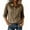 Khaki, variant on Dagugfen Cotton Linen Shirts for Women 3/4 Sleeve Button down Collared Neck Lightweight Shirts Business Casual Workwear Tops