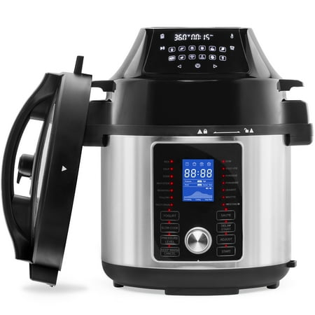Best Choice Products 6.3Qt All-in-One Pressure Cooker, Air Fryer, & Steamer Multicooker Combo w/ Pressure & Crisper Lid, LCD Screen, 29 Presets, Recipes - (Best Designer Cooker Hoods)