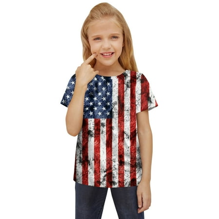 

PEASKJP Girls Summer Tops Breathable Girls Shirts Summer Cute Classic Fit Short Sleeve Crew Neck T-Shirt Tee Tops Blouse Hot Pink 6-7 Years