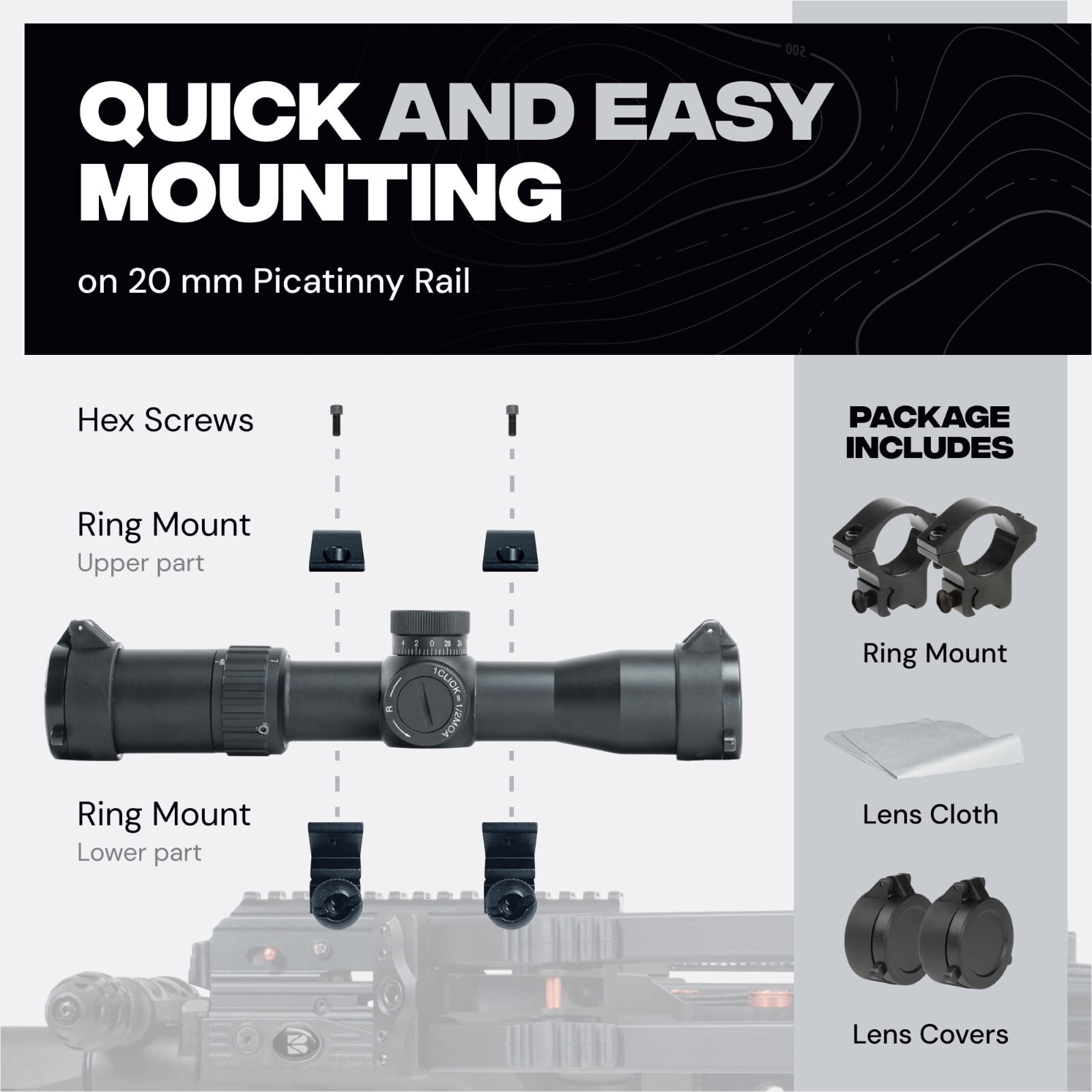 Ballista Falcon Flex 2-7x32 Crossbow Scope Adjustable Magnification and Illuminated Reticle