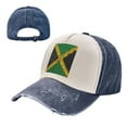 thumbnail image 7 of Jamaica Flag Proud Jamaicans Baseball Cap Distressed Adjustable Vintage Cotton Denim Hat for Women Men, 7 of 7
