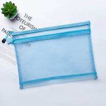 Luoshdecor Mesh Zipper Bags, Clear A6 Nylon Zip Pouch Pencil Case Storage Pockets for Travel, Office, Sticky Note