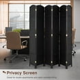 thumbnail image 4 of Dkelincs 6 Panel Room Dividers 5.6 FT Tall Portable Privacy Screen Folding Wood Partition Wall Divider for Room Separation, Black, 4 of 7