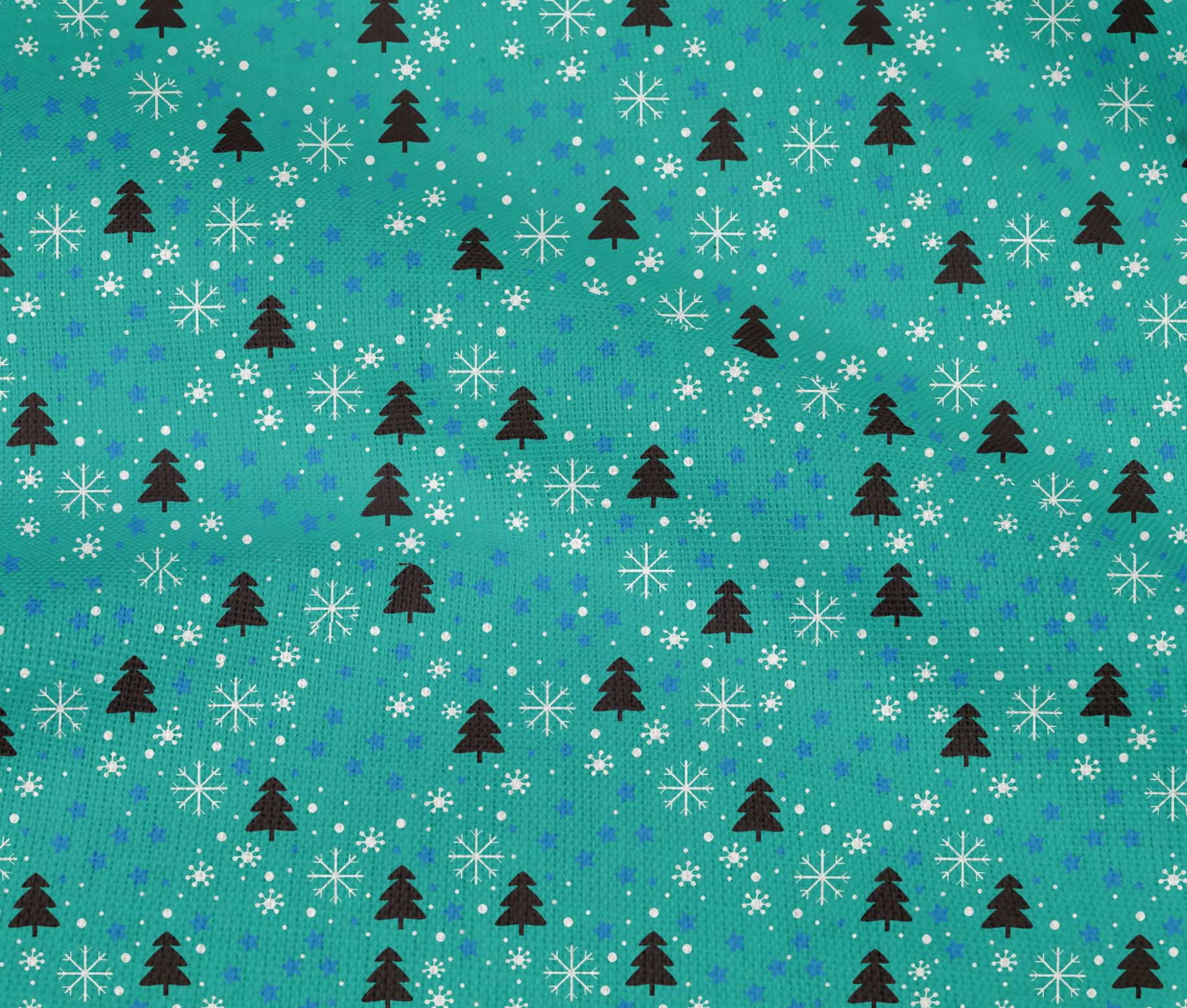 oneOone Cotton Flex Teal Green Fabric Merry Christmas Fabric For Sewing Printed Craft Fabric By The Yard 40 Inch Wide