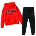 thumbnail image 7 of YuYuBao Toddler Girls Outfits Sets Hooded Tracksuit Hoodie Sweatshirt Sweatpants Sets Unisex Kids Two Piece Outfits, 7 of 7