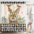 thumbnail image 2 of Happy Easter Shower Curtain, Spring Easter Bunny Shower Curtains for Bathroom, Spring Easter Farmhouse Holiday Bathroom Home Decor, Waterproof Fabric with Hooks 72X72 Inch, 2 of 6