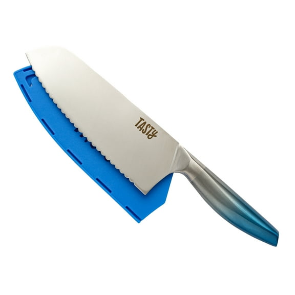 Tasty Stainless Steel Ombre Megatoku Knife with 3.2" Blade and Guard, Royal Blue, 2 Piece
