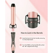 KIPOZI Professional Curling Wand Set, 5-in-1 Multi-Curl Iron with Thermal Brush & 4 Ceramic Attachments, Fast Heat Up for Curly/Wavy Hair, Rose Gold Styling Tool Kit, Gift Ready