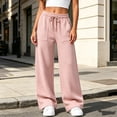 thumbnail image 2 of Njagoc3 Wide Leg Pants for Women Yoga Sweatpants Lounge High Waisted Drawstring Casual Loose Baggy Pants, 2 of 6