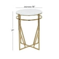 thumbnail image 4 of DecMode 16" x 21" Gold Metal Accent Table with Marble Top, 1-Piece, 4 of 12