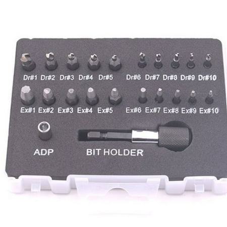 

BCLONG 22 Pcs Damaged Screw Extractor Set For Easy Screw Removal With Socket Adapter