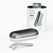quip Floss Pick Starter Kit, Reusable Floss Pick + Case with Mirror + Mint Floss Refill, Slate Metal