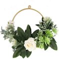 thumbnail image 1 of Spring Summer Door Wreath, Artificial Door Wreath Green Leaf Wreath, Wreaths For Front Door, Decorated Wreath Hanging Wreath Artificial Flower Roses, 1 of 5