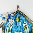 thumbnail image 4 of Nativity Hand Drawn Door Hanger, Blue Gold Ivory Decor, Church Christmas Decorations, Perfect Preacher or Leader Gift, 4 of 4