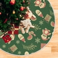 thumbnail image 5 of FMSHPON Snowflake Santa Xmas Tree Xmas Christmas Tree Skirt Stand Mat for Holiday Party Decoration Indoor Outdoor 48 inches, 5 of 6