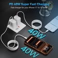 thumbnail image 3 of Cargador Rápido USB C Auorld 40W para iPhone 17 Pro Max con Cable, 3 of 7
