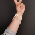 thumbnail image 4 of 4Pcs Metal Cuff Bangle Bracelet Open Wide Bracelets Adjustable Wrist Cuff Wrap, 4 of 5