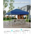 thumbnail image 2 of 10x10 Pop Up Canopy Tent, Outdoor Tent with 3 Adjustable Height, Easy Set Up Canopy with 4 Sandbags & Carrying Bag for Camping, Parties,Outdoor Events, Blue, 2 of 7