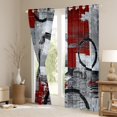 thumbnail image 3 of Feelyou Vintage Art Circle Black Out Curtains for Kids, Abstract Geometric Curtains Pack of 2 (42x63 Each), Retro Oil Printing Bedroom Curtains, Blackout Curtains Home Decor, 3 of 6