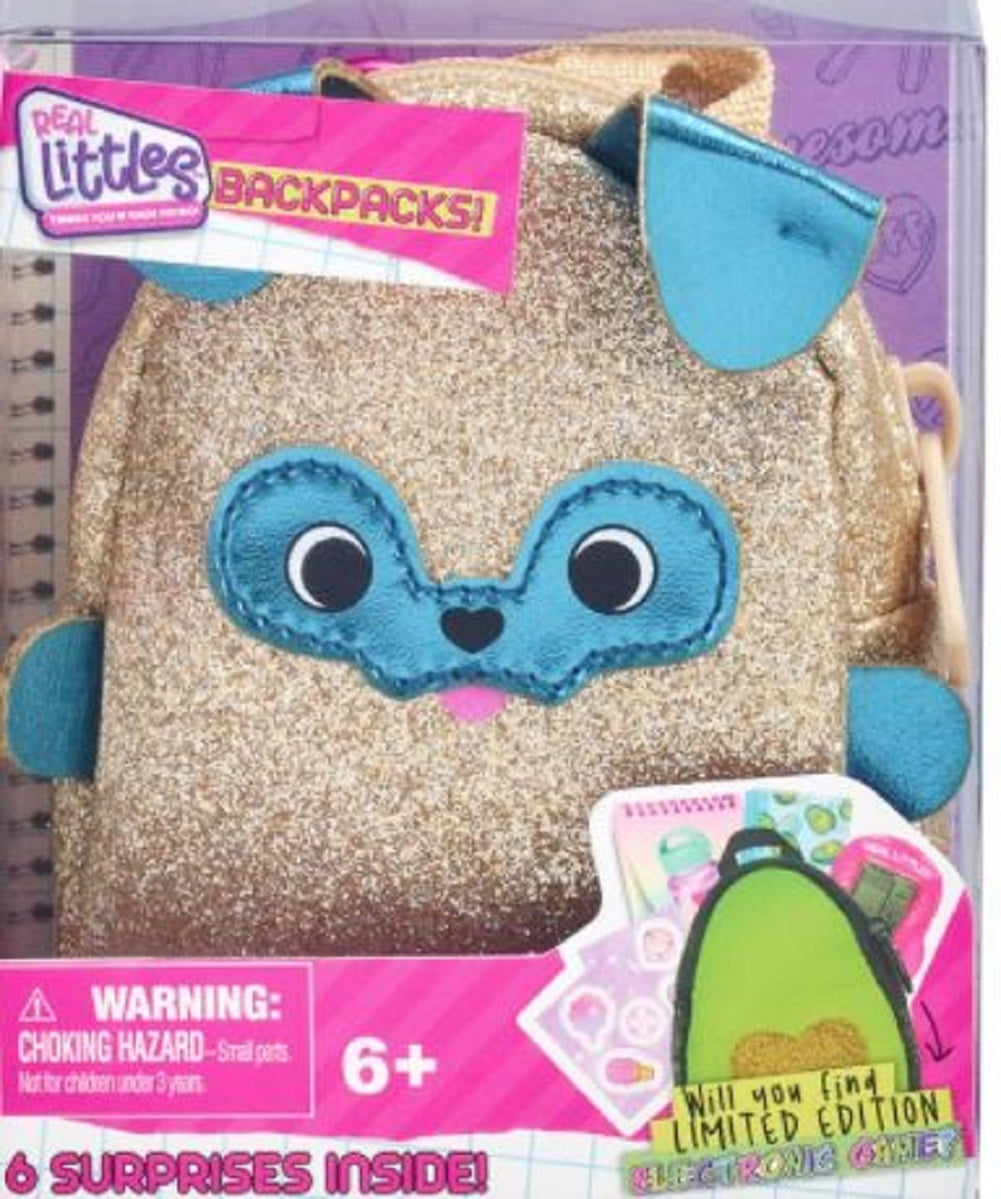 630996252901 Shopkins Real Littles Mini Backpack Series 3-Glitter Puppy Dog Age 6