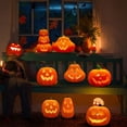 thumbnail image 6 of Mskk Pumpkin Lights Halloween Decoration, Orange LED Glowing Pumpkins, Halloween Decorative Ornaments for Indoor Mantel, Tabletop, and Home Party, 6 of 7