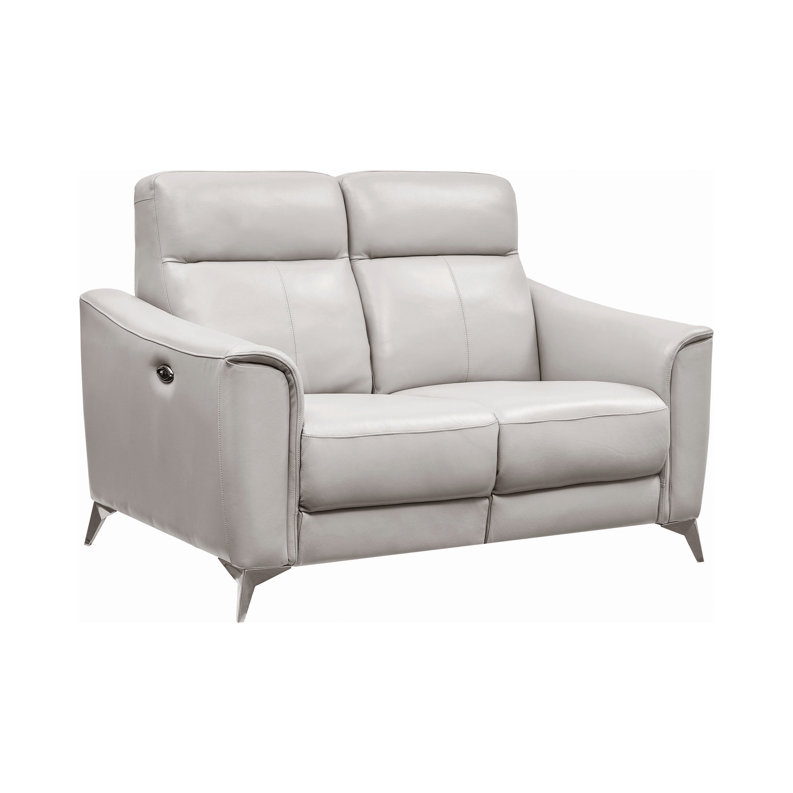 Alberta Upholstered Power Loveseat Light Grey