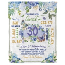 HiiKaa Happy 30th Birthday Gifts for Her,Women 30 Year Old Birthday Gift,You Have Been Loved Birthday Throw Blanket 60”x50”
