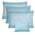 thumbnail image 4 of Home Soft Things 6-Piece Reversible Quilted Daybed Set w/ Bedskirt, Shams & Pillow - Emma Teal, 75"x39", 4 of 6