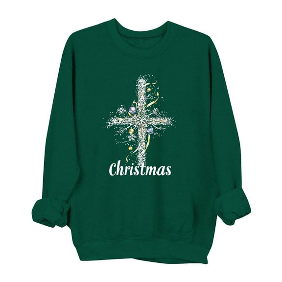 Lorytime Christmas Womens Crewneck Sweatshirt Fall Printrd Print Shirt Long Sleeve Pullover Loose Tops for Holiday