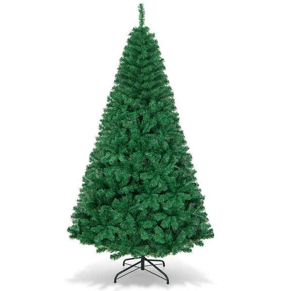 Topbuy 7ft Green Artificial Christmas Pine Tree Hinged PVC Branches with Solid Metal Legs Indoor Outdoor