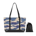 thumbnail image 7 of FORMRS Laptop Tote Bag for Women with 15.6" Computer Compartments Handbag, Blue Wave Pattern, 7 of 7
