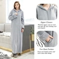 thumbnail image 3 of a.Jesdani Long Peignoir à Capuche à Fermeture Éclair pour Femmes en Flanelle Polaire Peignoirs d'Hiver Chauds Robe de Chambre Nuisette Tenue de Nuit Pyjamas, 3 of 5