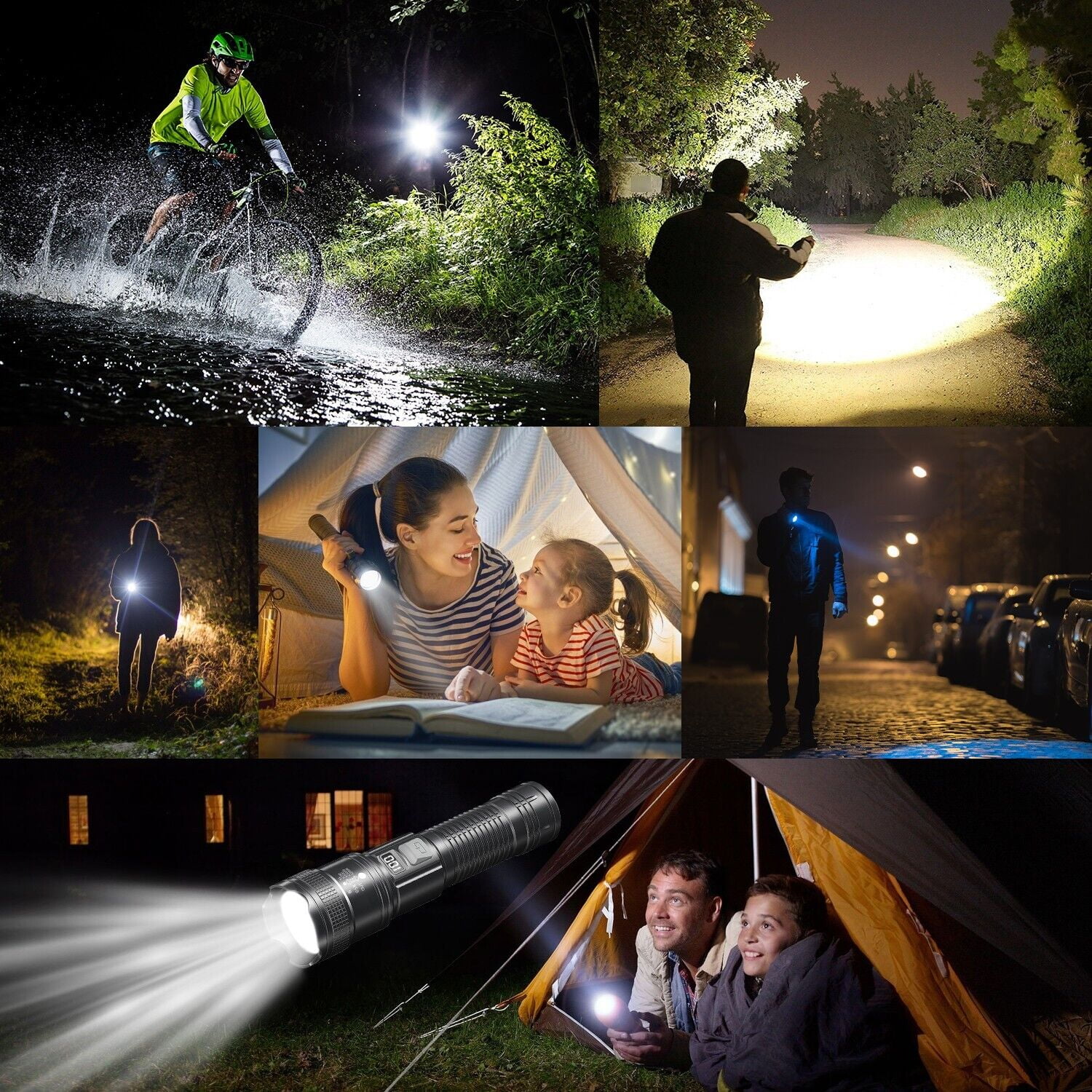 Liwarace XY-8068 Zoom Multifunction Outdoor Digital Flashlight