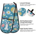 thumbnail image 2 of Yayeee Double Oven Mitt Kitchen Heat Resistant Baking 35" x7" Quilted Glove, Blue Easter Bunny, 2 of 6