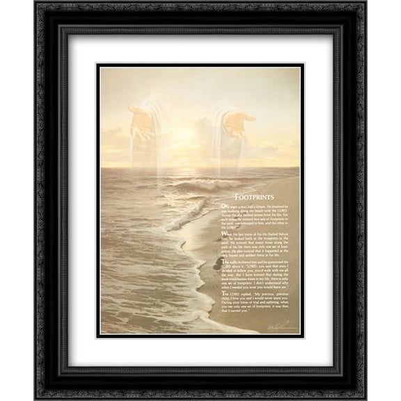 Footprints 2x Matted 15x18 Black Ornate Framed Art Print by Danny Hahlbohm