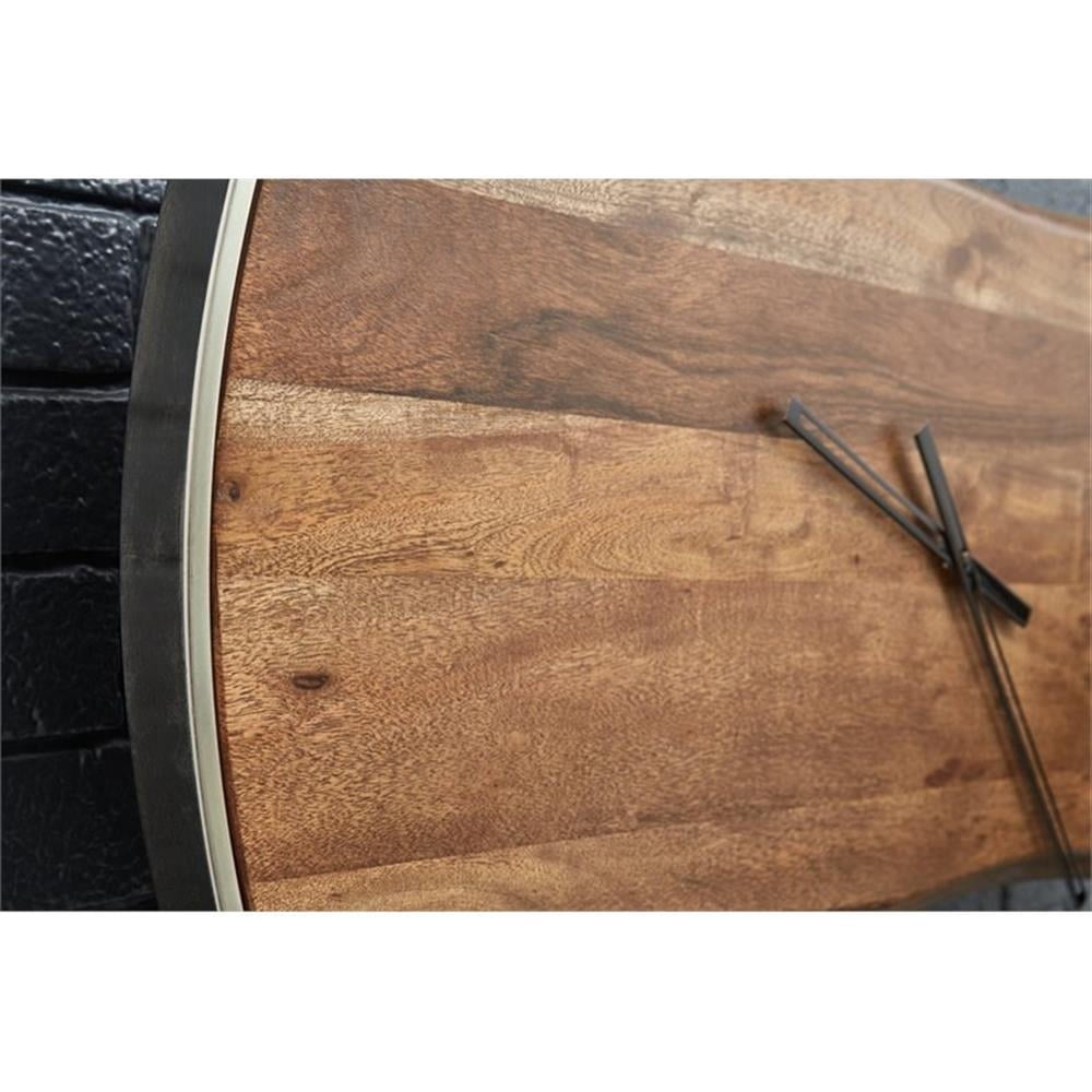 Signature Design by Ashley Casual Panchali Wall Clock  Brown/Silver Finish