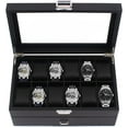 thumbnail image 2 of 24 Slot Plastic Watch Storage Box Display Case Orgarnizer with Glass Top for Men Black, 2 of 8