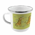thumbnail image 2 of Animal Steel Camping Mug, Hand Drawn Illustration of Giraffes on Background with Flowers, Printed Thermal Cup for Camping and Outdoor Activities, by Ambesonne, 2 of 2